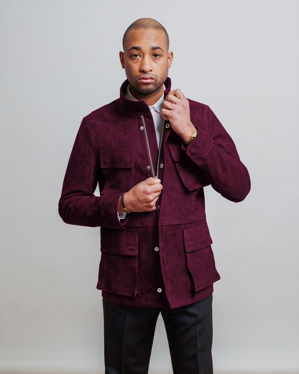 Burgundy shop field jacket